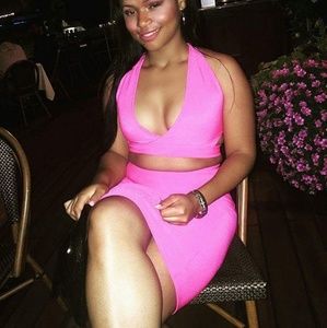 Pink 2 piece skirt and top